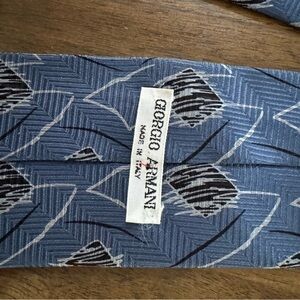 Giorgio Armani Light Blue Geometric 100% pure Silk Tie with Black Accents